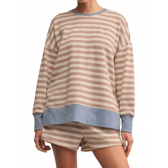 Z SUPPLY Tops - NEW Z SUPPLY layer up stripe sweatshirt in evening sand